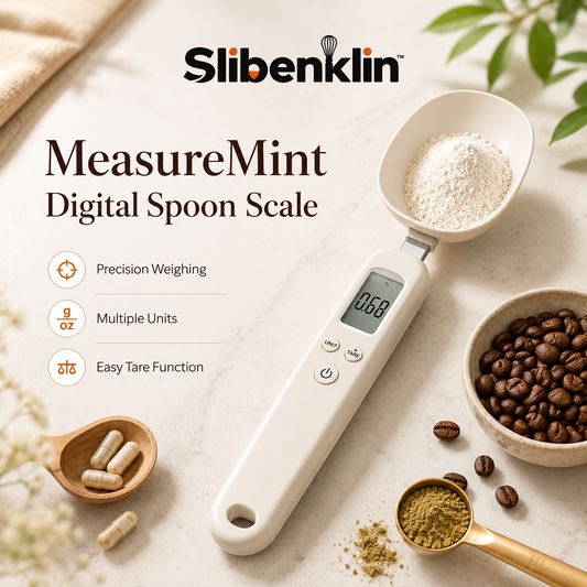 Slibenklin™ MeasureMint Digital Spoon Scale – Precision Kitchen Measuring Spoon, Coffee Scale & Baking Ingredient Weigher